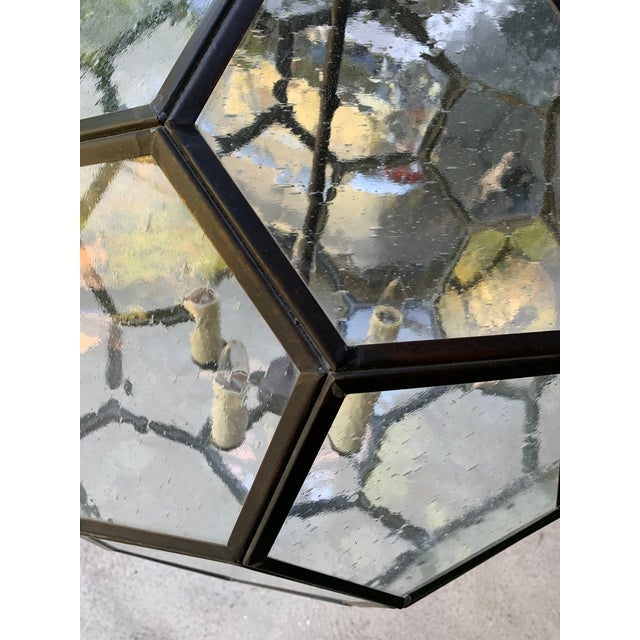 Metal 24" Diameter Honeycomb Lantern W/Seeded Glass For Sale - Image 7 of 7
