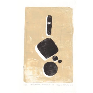 Neuropathic Jewels-04 Modern Geometry Monoprint Black Almond by Carrie Bergey For Sale