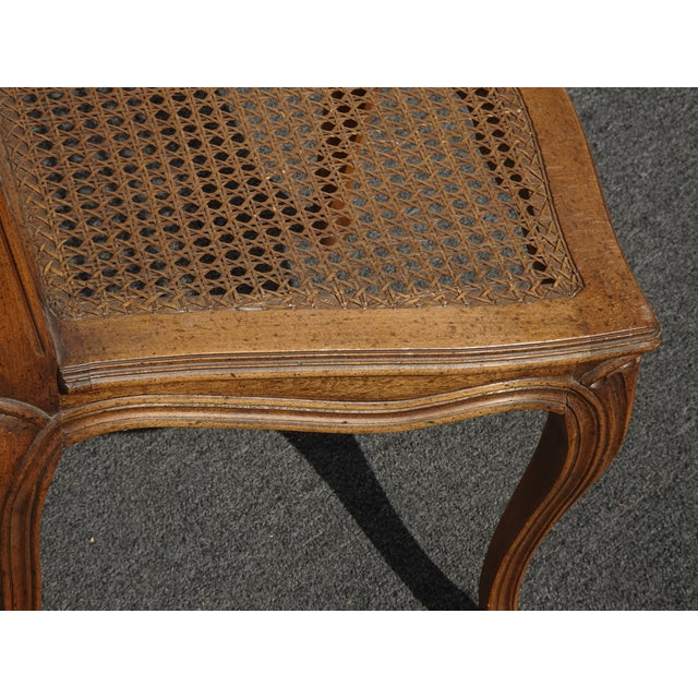 Brown Vintage French Louis XV Style High Cane Back Side Chair ~ French Country For Sale - Image 8 of 11