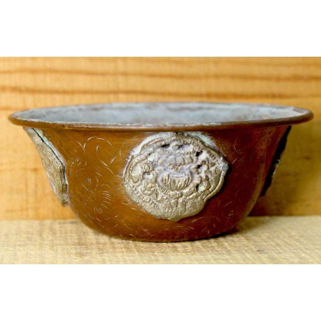 1950s Himalayan Nepalese Hand-Wrought Copper Altar Offering Bowls - Set of 7 For Sale - Image 15 of 15
