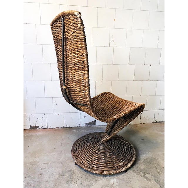 Chair with metal structure covered with braided rope. Model S Chair. Designer Marzio Cecchi. 70s. Italy I have official...