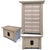 1980s Postmodern Asian-Style Reeded Armoire & Nightstands, Stone Inset, 3 Pieces For Sale
