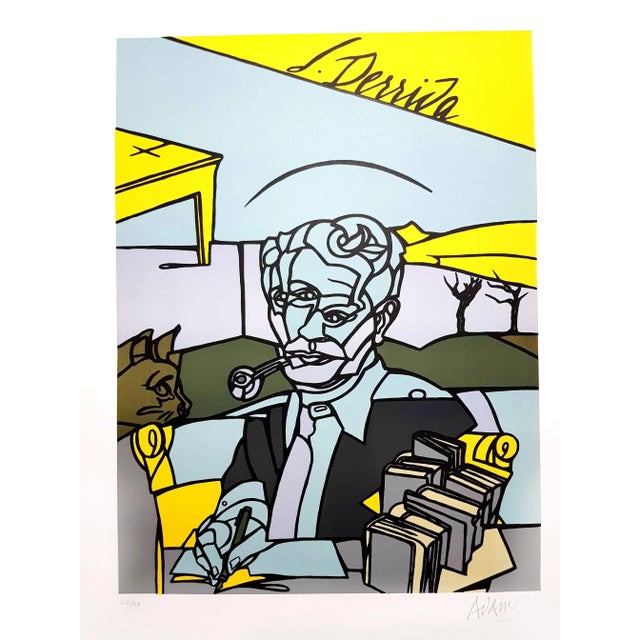 Valerio Adami - Jacques Derrida - Original Signed Lithograph 2014 For Sale - Image 11 of 11