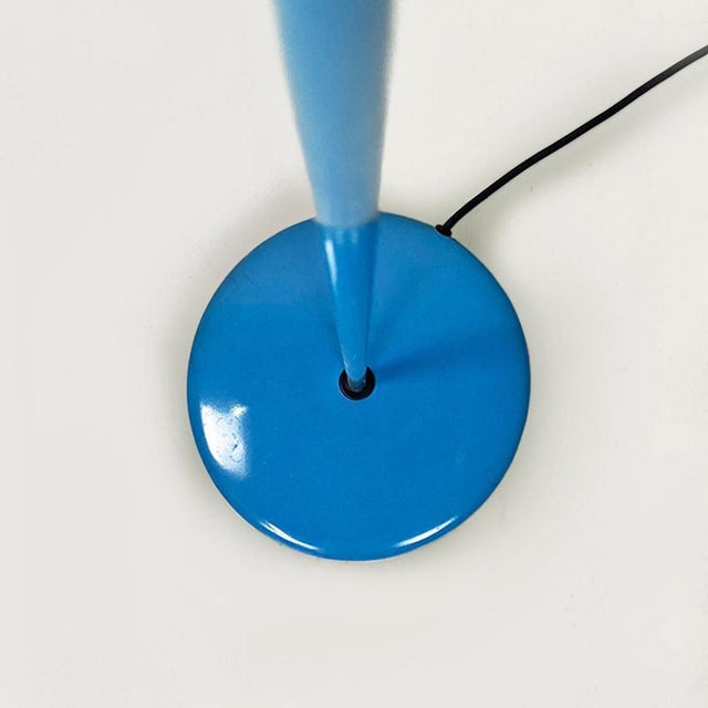 Italian Modern Light Blue Metal and Glass Floor Lamp, 1980s For Sale - Image 9 of 15