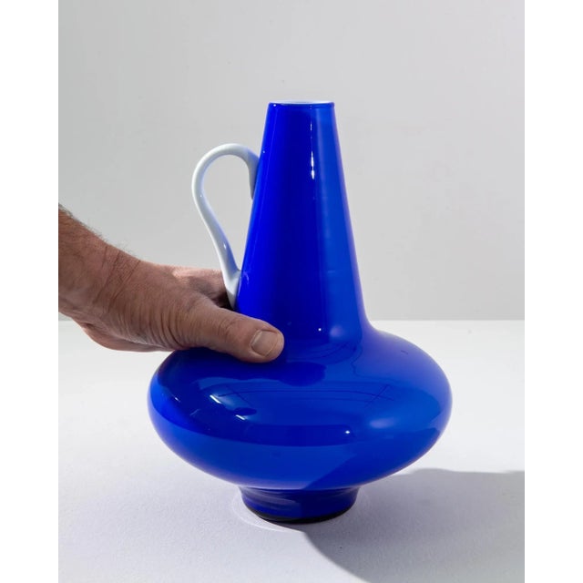1960s Italian Blue Glass Vase For Sale - Image 4 of 8