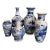 Collection of Export Blue & White Vases, S/5 For Sale