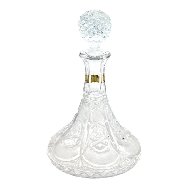 Mid Century West Germany Lead Crystal Decanter For Sale