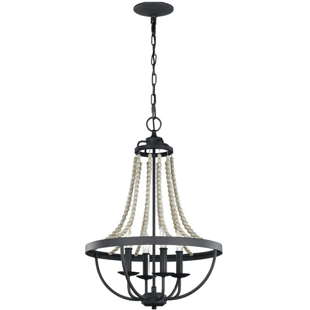 Traditional Sean Lavin By Visual Comfort Studio Nori Medium Chandelier in Dark Weathered Zinc / Driftwood Grey For Sale - Image 3 of 3