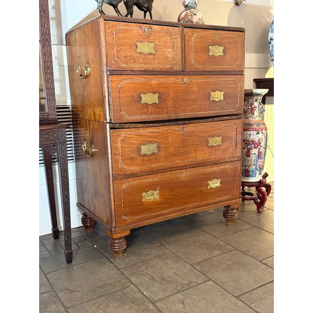 Early 19th Century Fantastic English Campaign Chest For Sale - Image 9 of 12