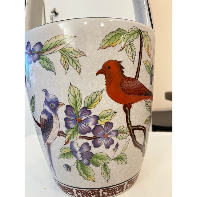 Boho Chic 20th Century Asian Ceramic Water Well Bucket Vase/Planter For Sale - Image 3 of 12