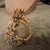 2000s Vintage Costume Jewelry Gilded Metal and Crystals Italian Bangle Bracelet For Sale - Image 6 of 13