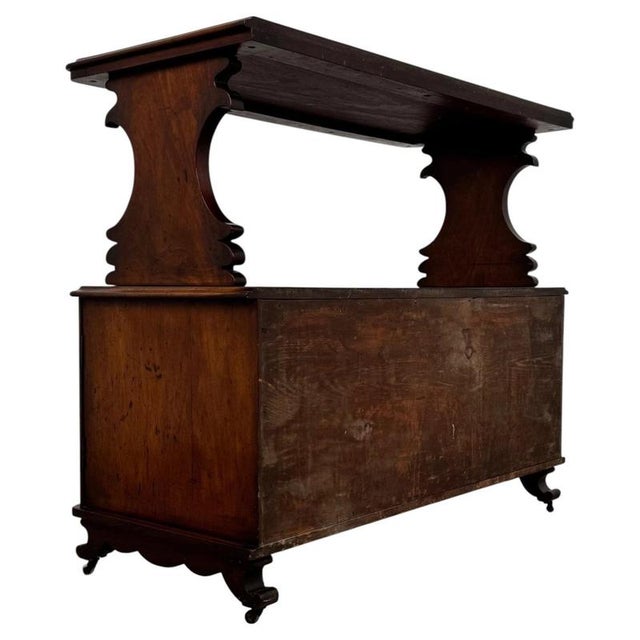 Wood 19th Century Antique English Mahogany Cupboard with Cabriole Legs For Sale - Image 7 of 11