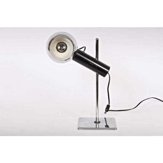 Mid 20th Century Angelo Lelli Style Adjustable Magnetic Chrome Desk Lamp with Chrome Ball Shade For Sale - Image 5 of 13