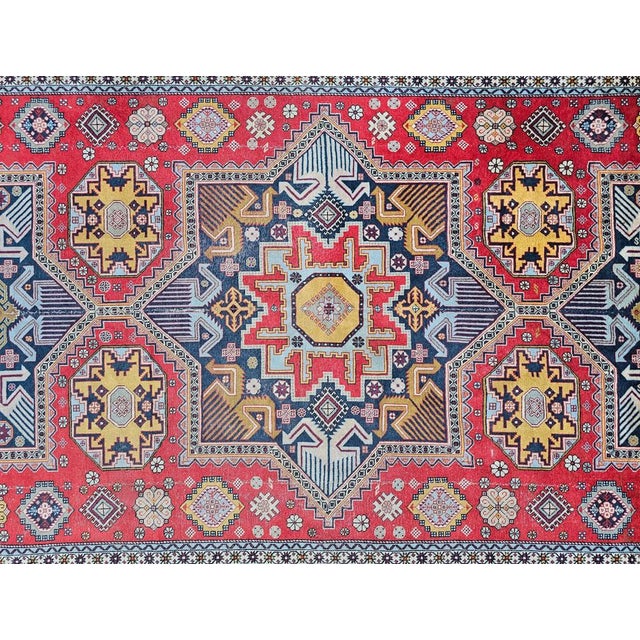 Textile Antique Hand-Knotted Kazak Woolen Rug, 1890s For Sale - Image 7 of 11