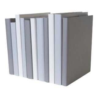 Decorative Books - Granite Oversized Paper Wrapped Book Bundle - 1 Foot of Grey Books For Sale