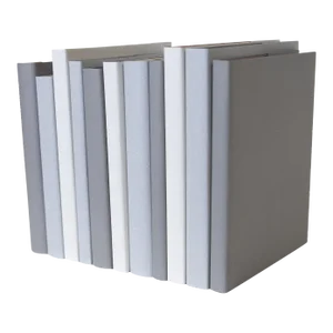 Decorative Books - Granite Oversized Paper Wrapped Book Bundle - 1 Foot of Grey Books