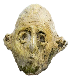 Testa Nº 8 Expresionist Ceramic Head in White Stoneware with Bismuth Raku Glaze, 2010s