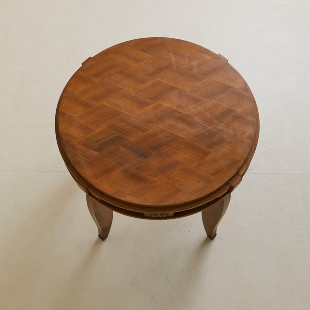 1930s French Art Deco Wood Gueridon Table in the Manner of Jules Leleu, 1930s For Sale - Image 5 of 11
