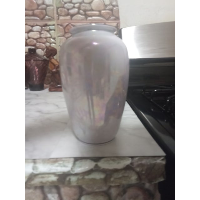 Antique Stunning Opalescent Irridescent White Mother of Pearl Art Glass Vase Checho-Slavakia 7" 19th Century A. S. & Co....