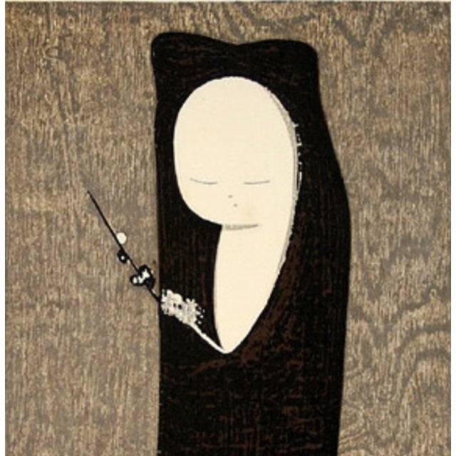 Japanese 1950's Original Color Signed, Matted, and Framed Woodblock Print by Kaoru Kawano For Sale - Image 3 of 3