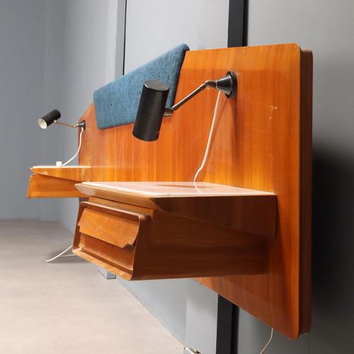 Vintage Headboard with Nighstands, 1950s For Sale - Image 10 of 11