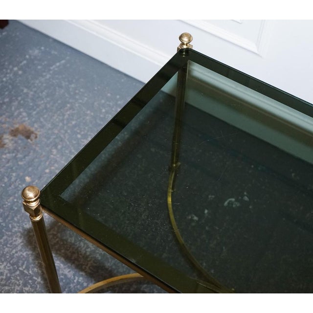 Hollywood Regency French Brass & Smoked Glass Coffee Table, 1960s For Sale - Image 13 of 17