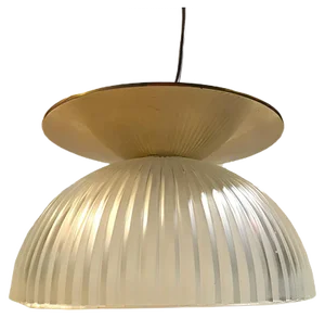 Scandinavian Fluted Glass and Brass Ceiling Lamp, 1970s