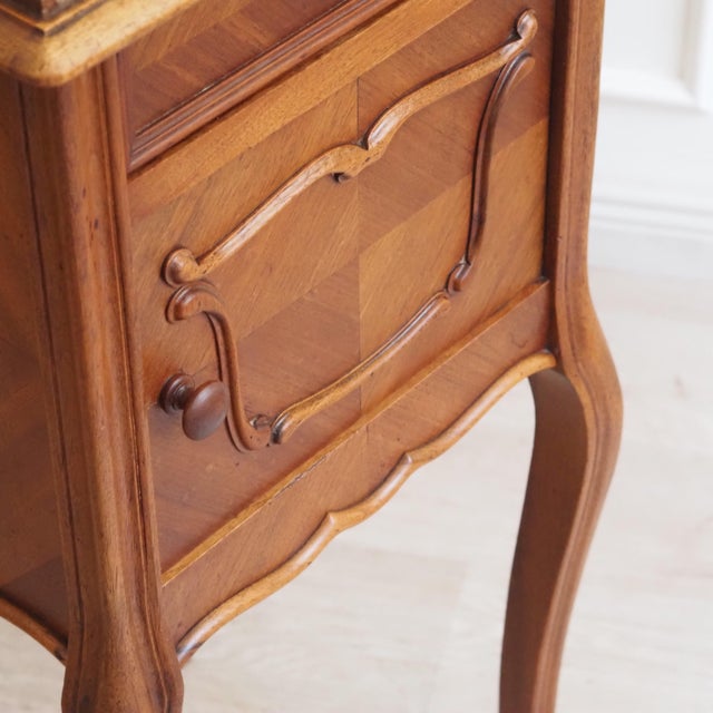 Antique Louis XV Bedside Table with Marble Top, 1900s For Sale - Image 5 of 11