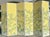 Huge Gracie Wallpaper Yellow Chinoiserie Room Divider Floor Screen Each panel measures 30” wide.