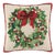 Classic Christmas Wreath Hook Pillow 16" x 16" For Sale