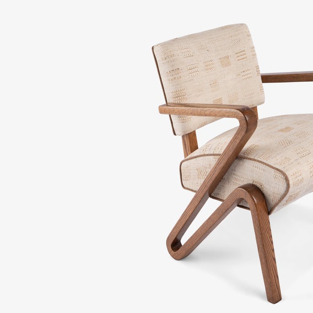 Rare "Grasshopper" Form Accent Chair in Hand-Woven Silk & Linen For Sale - Image 10 of 10