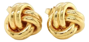 Mid 20th Century Pair of Tiffany & Co 18K Yellow Gold Love Knot Stud Earrings