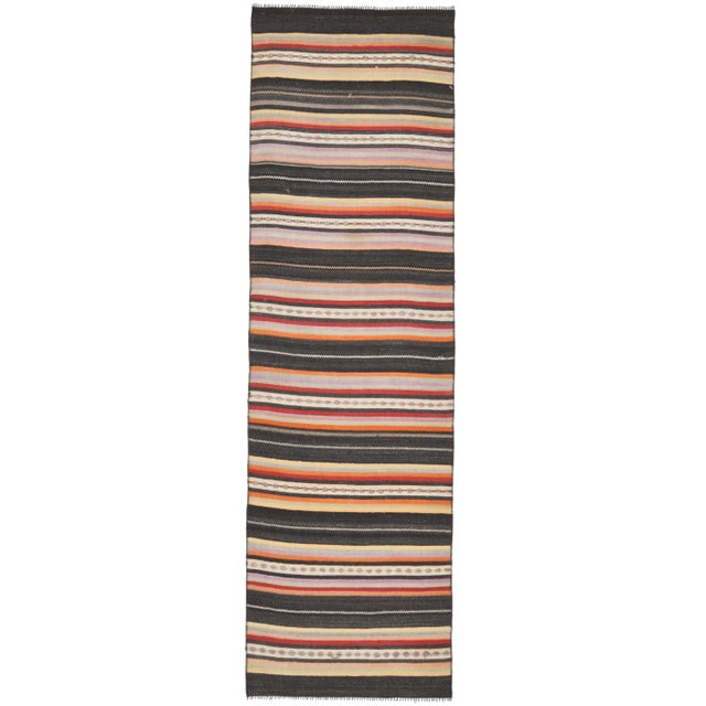 Vintage Turkish Oushak Handmade Wool Cotton Beige Runner Rug For Sale - Image 11 of 11