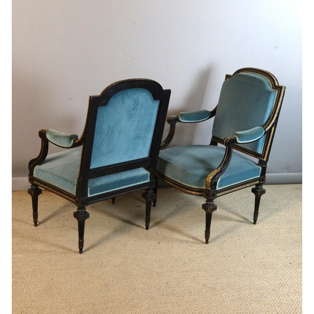 Napoleon III Painted Wood Living Room Set, 1800s, Set of 5 For Sale - Image 13 of 16