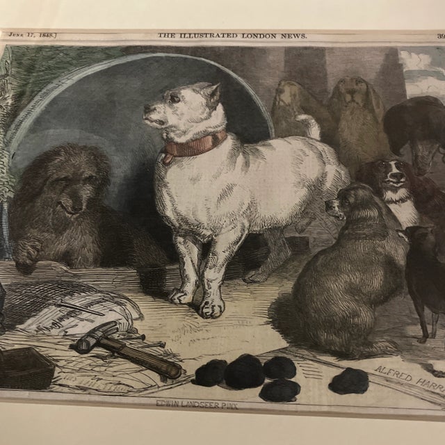 Great original engraving from the illustrated London News dated 1848 7 x 9 overall size with later mat & frame is 12.5 x 15.5