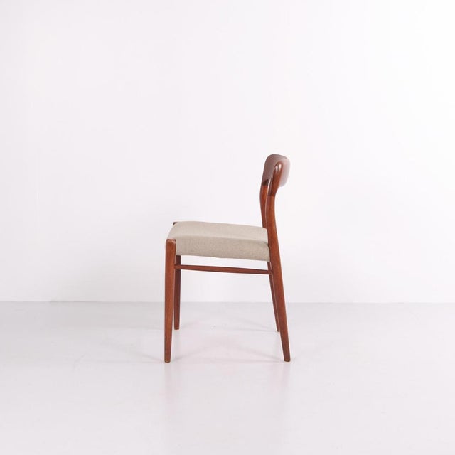 Model 75 Dining Chairs in Teak by N.O. Møller, 1960s, Set of 6 For Sale - Image 4 of 12