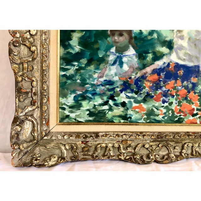 Impressionist Painting of Young Girls in a Garden, by André Gisson For Sale In San Francisco - Image 6 of 8