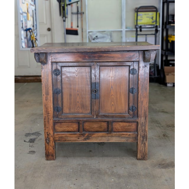 Contemporary 19th Century Antique Korean Provincial Kitchen Chest (Japandi / Wabi-Sabi) For Sale - Image 3 of 7