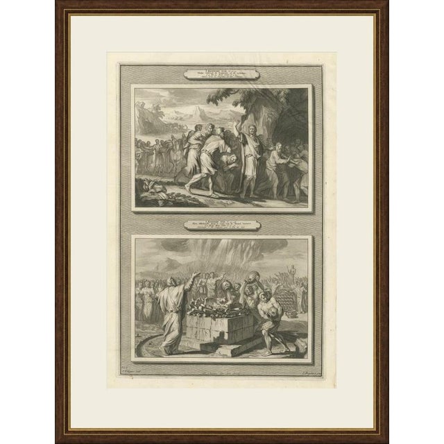 This original copperplate engraving from Pieter Mortier's illustrated Bible, Amsterdam circa 1700, shows two biblical...