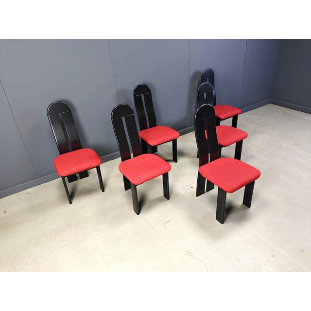Postmodern Vintage Dining Chairs, 1980s, Set of 6 For Sale - Image 3 of 14