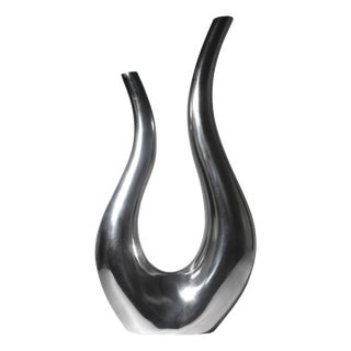 Vintage Sculptural Aluminum Vessel, 1980 For Sale