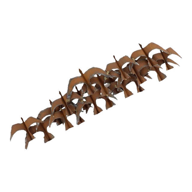 Brutalist Brass Wall Sculpture in Seagull Forms For Sale