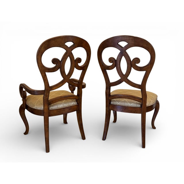Wood Thomasville Rivage Carved Wood Dining Chairs, Set of 6 For Sale - Image 7 of 18
