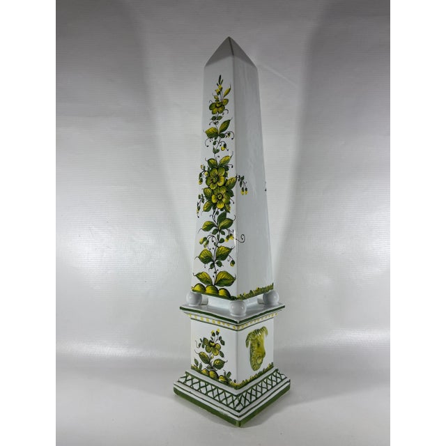 Ceramic Vintage Italian Ceramic Painted Obelisk For Sale - Image 7 of 7