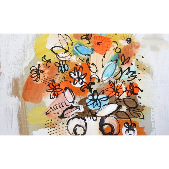 Modern Vase With Flowers (Orange and Blue) 1, Charles Cobelle For Sale - Image 3 of 4