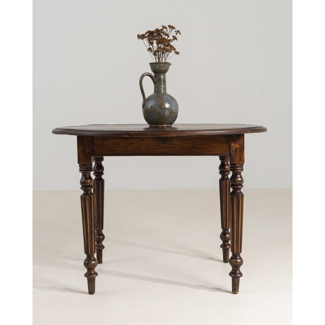 19th Century 19th Century France Louis XVI Brown Wood Console Table For Sale - Image 5 of 11