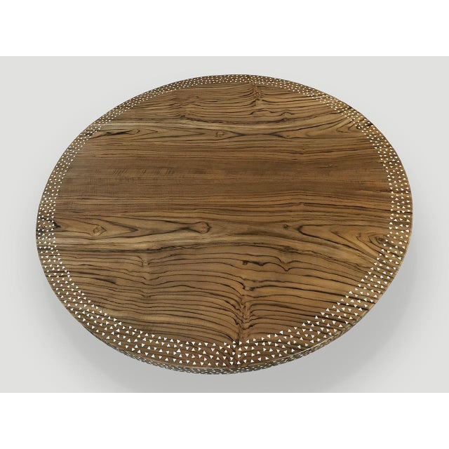 Andrianna Shamaris Round Shell Inlaid Dining Table or Entrance Table For Sale - Image 18 of 18