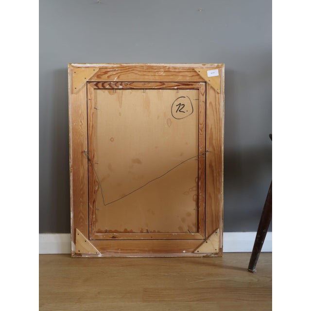 Mid-Century Modern 'Red Blooms & Cards' Vintage Swedish Expressive Original Still Life Oil Painting, Framed For Sale - Image 12 of 12