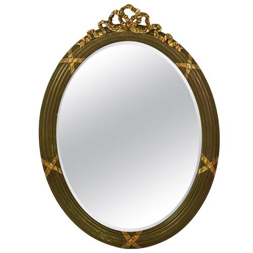 Gustavian Neoclassical Oval Gilt Wood Faceted Wall Mirror, Italy, 1900s For Sale - Image 14 of 14