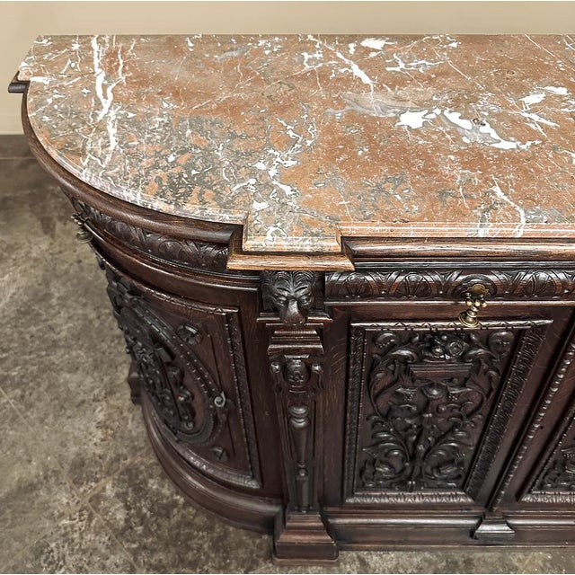 19th Century French Renaissance Marble Top Buffet For Sale - Image 10 of 18